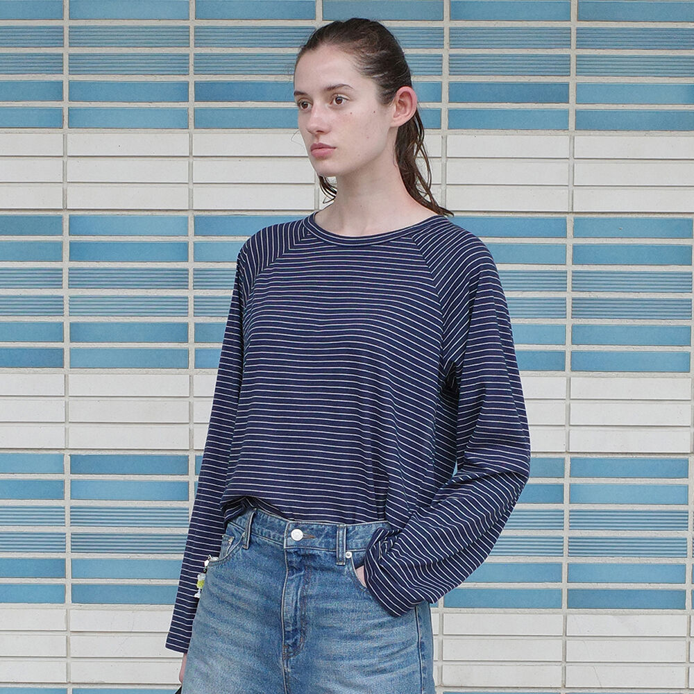 MULTI STRIPE LONG SLEEVE NAVY - 감도 깊은 취향 셀렉트샵 29CM