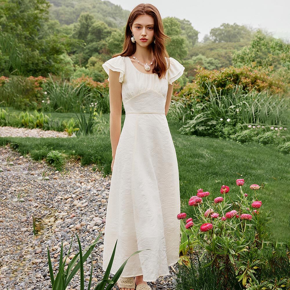 【LENINA】IRIE embroidery puff sleeve tencel dress 送料込 Lenina ♥ IRIE embroidery puff sleeve tencel dress