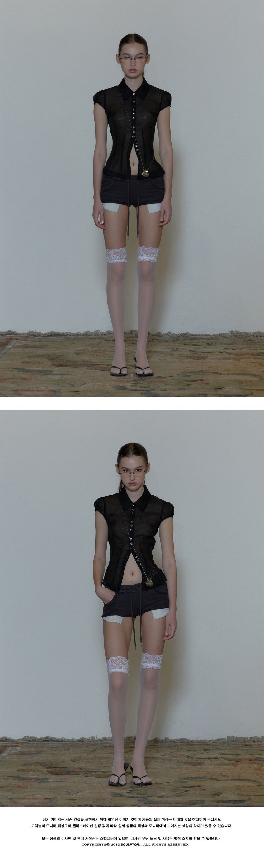 Sheer Pleated Hem Blouse Black - 감도 깊은 취향 셀렉트샵 29CM