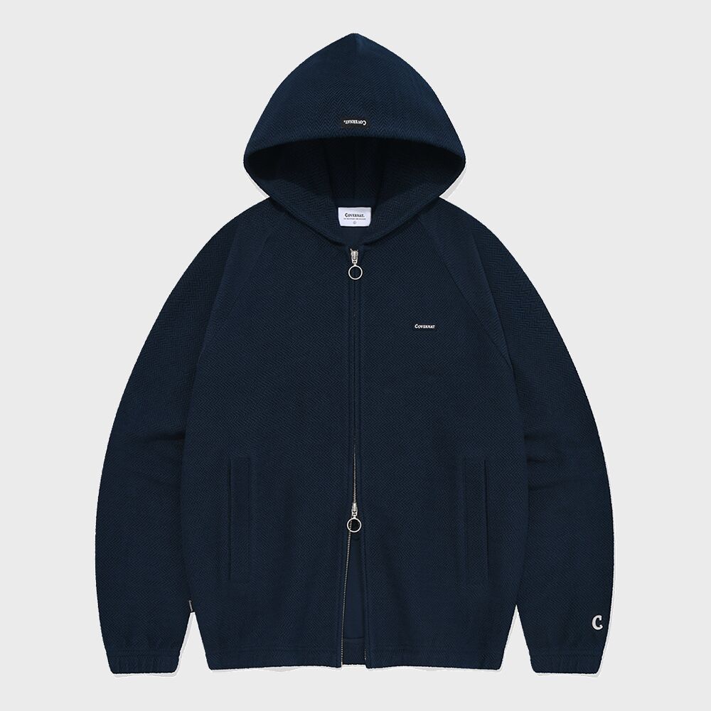 ★2025SS新作★YESEYESEE★Y.E.S Stitch Pocket Zip up Hoodie Y.E.S Stitch Pocket Zip up Hoodie Navy - 감도 깊은 취향