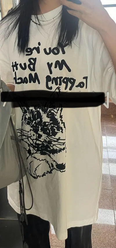 Tシャツ・カットソー [NICEGHOSTCLUB]MY CAT BIG BIG TEE_WHITE(NG2EMUT537A) my cat big big tee[white] - niceghostclub