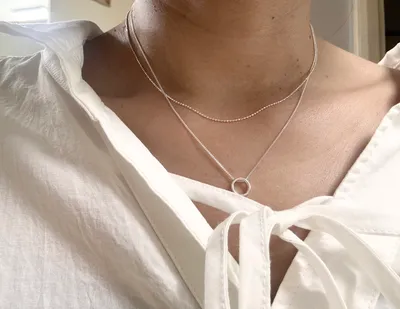 ★Hei★ [sv925] circle layered necklace MUSINSA | HEI [sv925] circle layered necklace