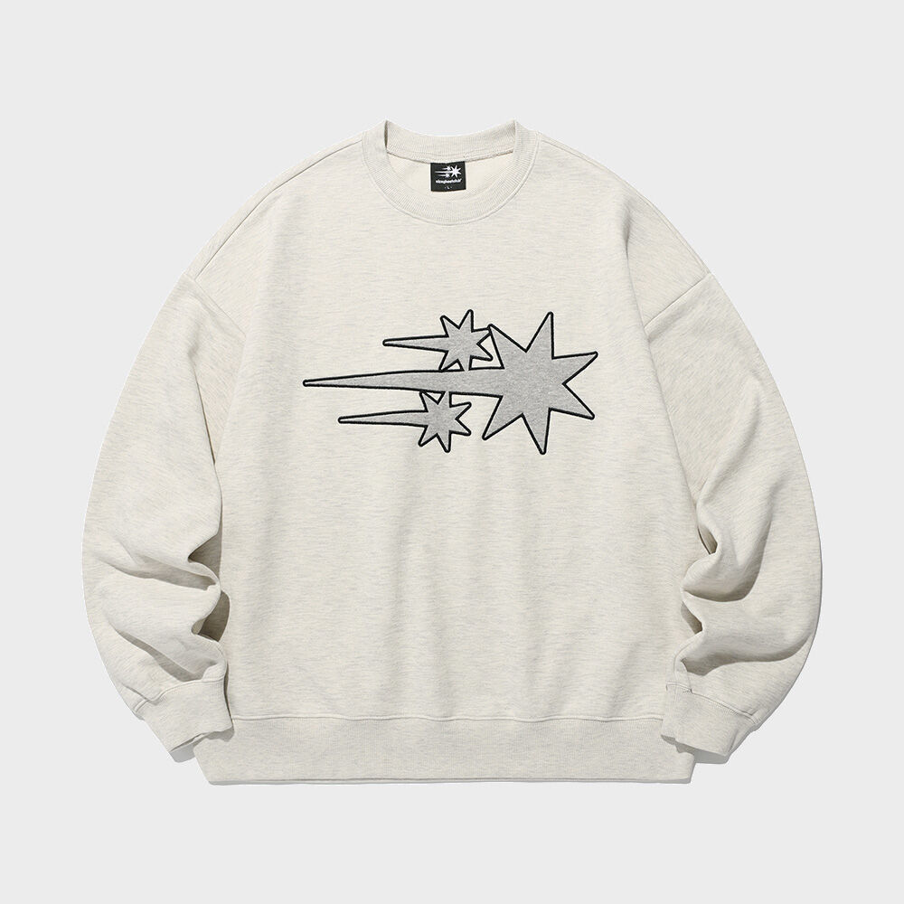 Y.E.S Cracked Flame Logo Sweatshirt Smoky Blue - 감도 깊은