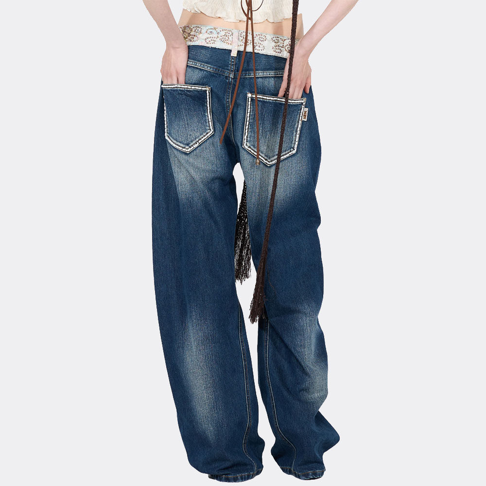 ★SCULPTOR★ l Brushed Bootcut Denim Pants IndigoSilver MUSINSA | SCULPTOR Metal Brushed Bootcut Denim Pants Indigo