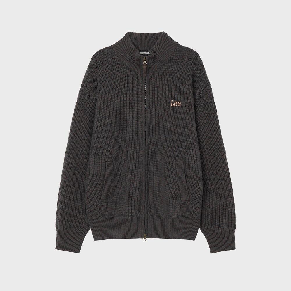 Abstract Jacquard Zip Jacket Charcoal - 감도 깊은 취향
