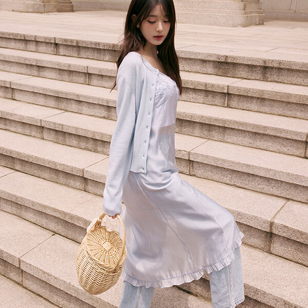 ★rolarola★ SHEER EMBROIDERY BUSTIER ONEPIECE BLUE SHEER EMBROIDERY BUSTIER ONEPIECE BLUE - 감도 깊은 취향
