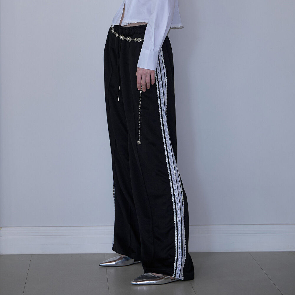 パンツ SETUP-EXE FRILL SPORTY PANTS BLACK SETUP-EXE】FRILL SPORTY PANTS | OUR BRAND,SETUP-EXE