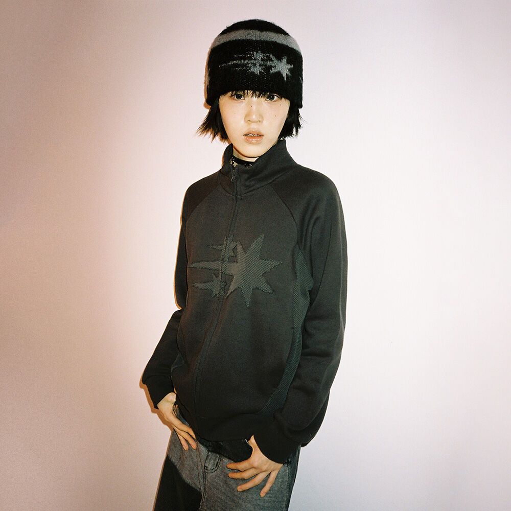 3STARS SWEAT JERSEY ZIP UP_CHARCOAL(NG2EFUM486A) - 감도 깊은