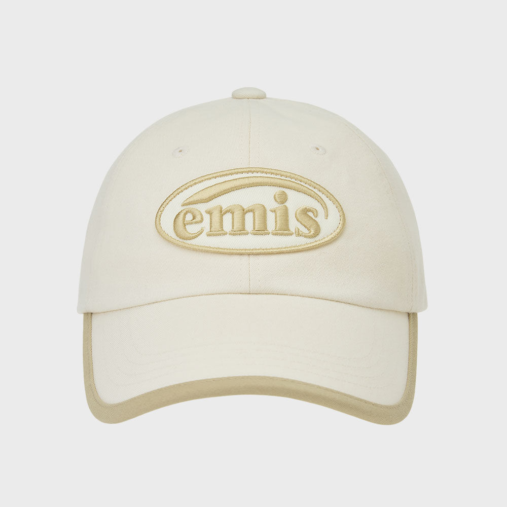 LETTERING LOGO WHITE STITCH BALL CAP-LIGHT BEIGE - 감도 깊은