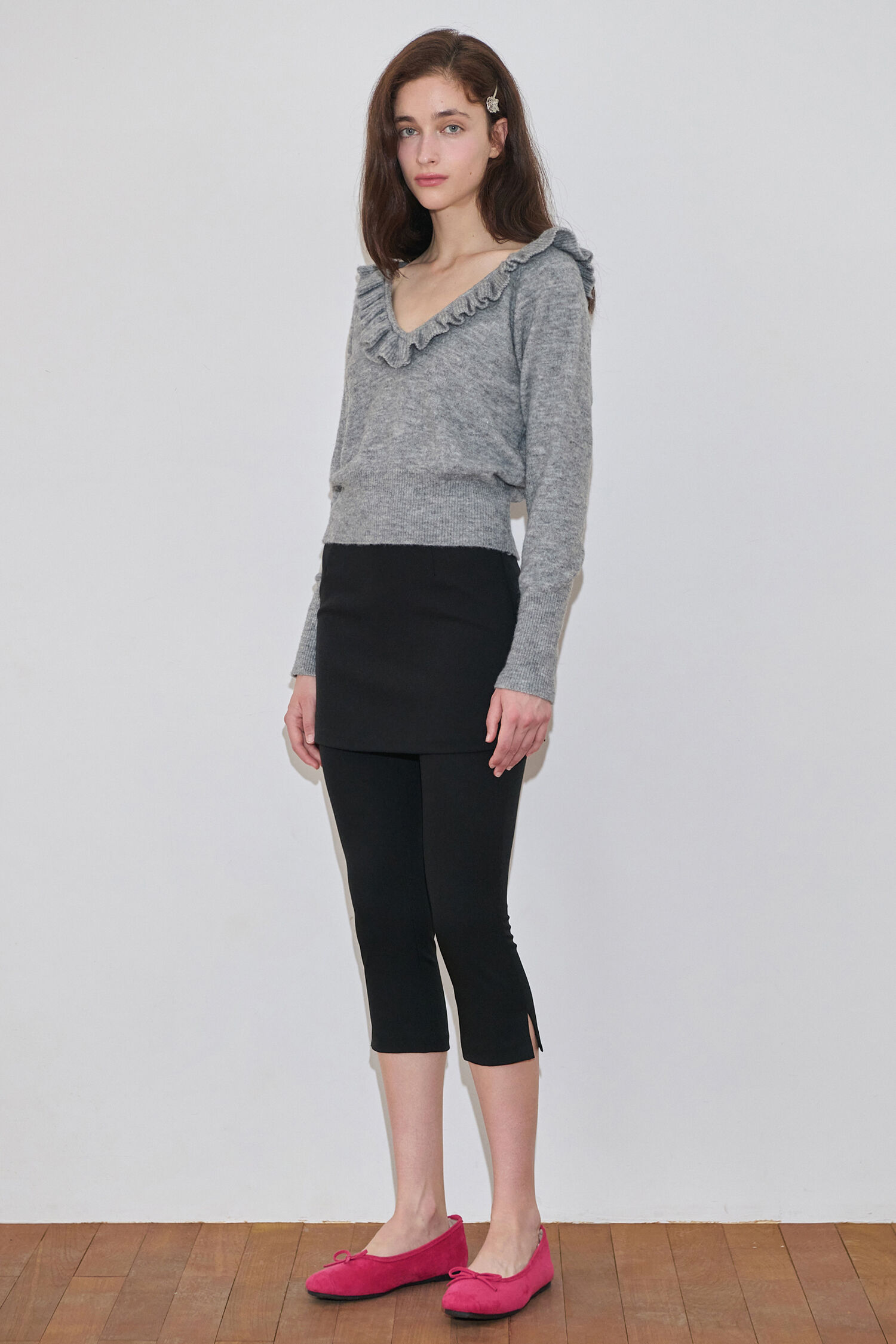 【Sinoon】★ 韓国人気 ★ Lace Layered Skirt Pants ★ 2 COLOR MUSINSA公式 | SINOON Lace Layered Skirt Pants (Black)