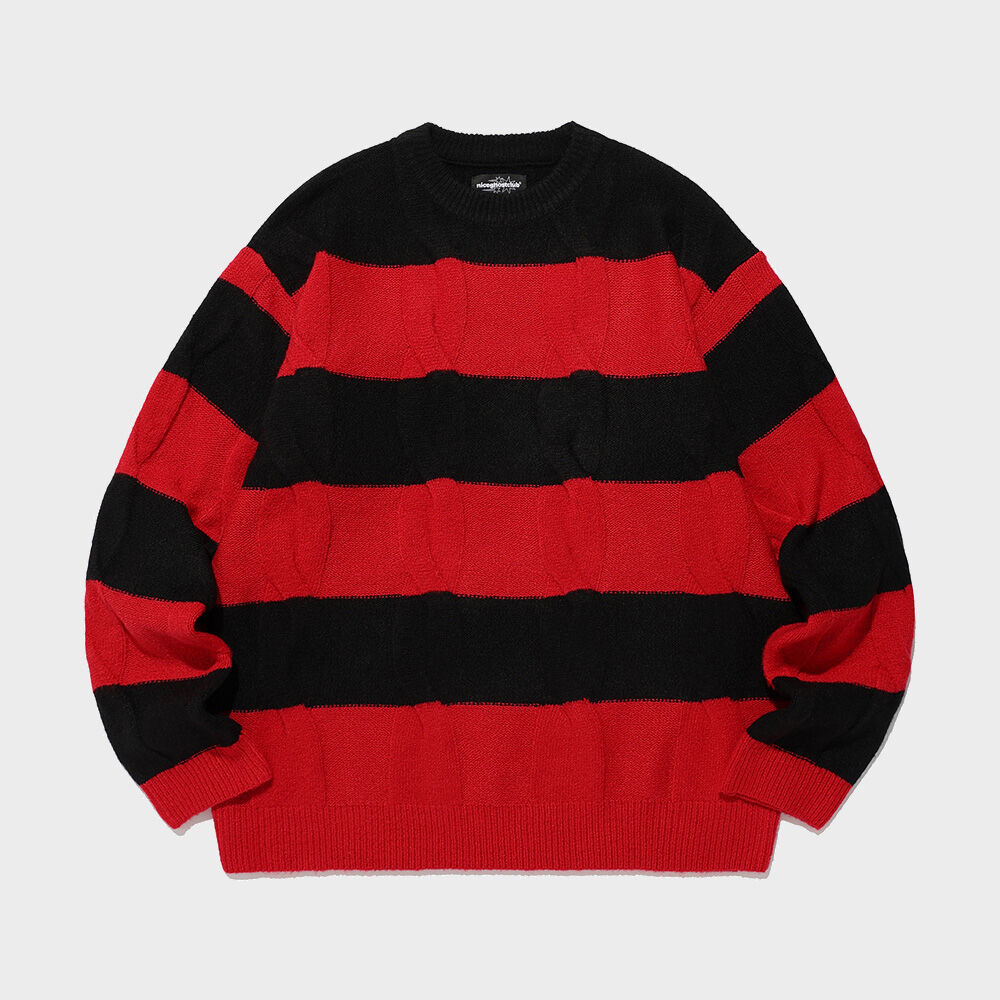 Tenga x Y.E.S Stripe Knit Pullover Black - 감도 깊은 취향