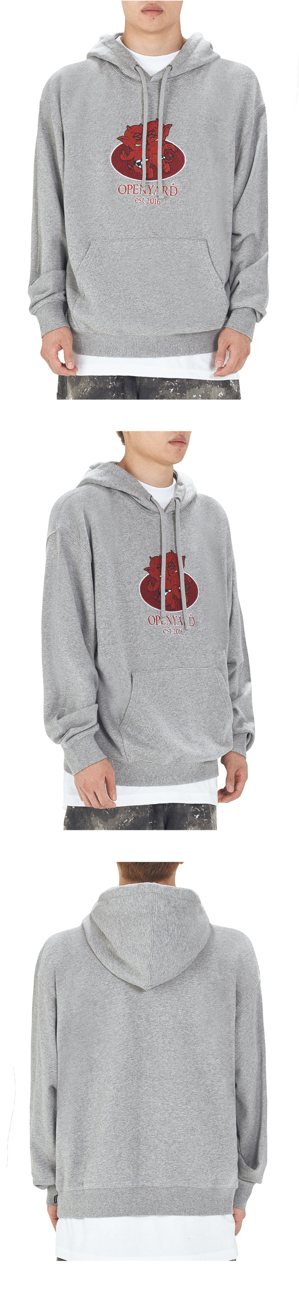 ★OY★TWO DEVILS LOGO HOODIE - MELANGE★正規品/韓国直送料込 セール】『OY/オーワイ』 TWO DEVILS LOGO HOODIE/デビルロゴ