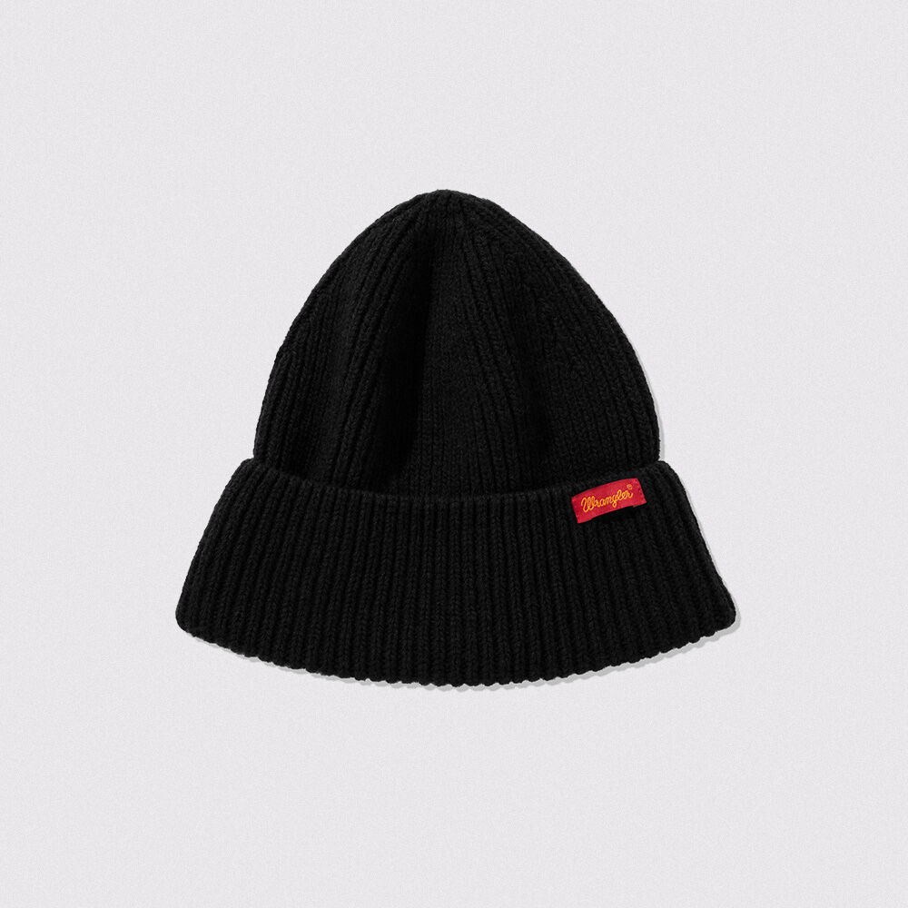 APPLIQUE SPIRAL LOGO BEANIE [BLACK] - 감도 깊은 취향 셀렉트