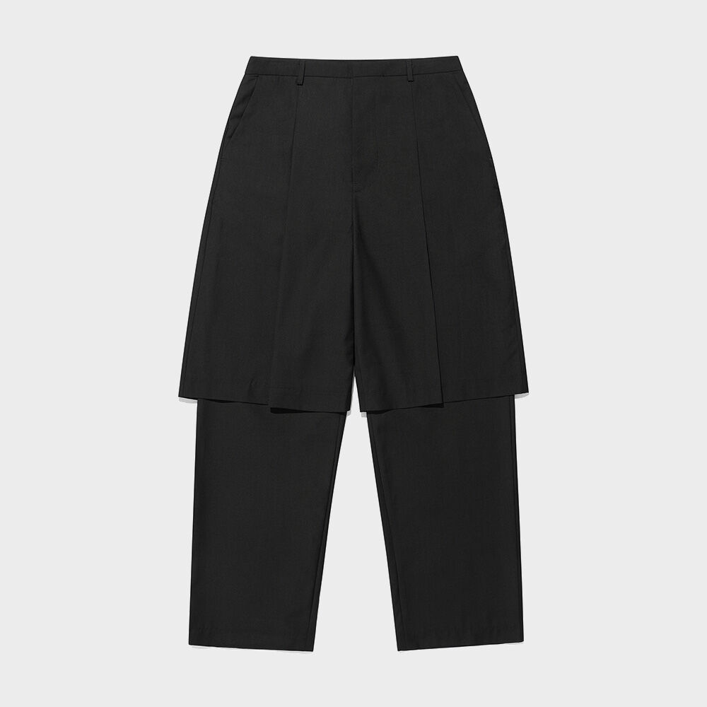 FFATS PLEATS LAYERED SKIRT PANTS_GREY(NG2ESUPA92A) - 감도