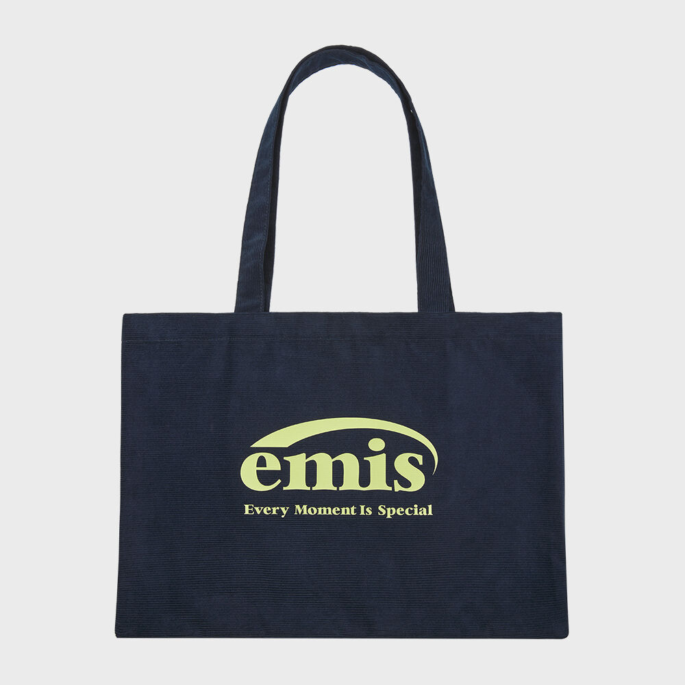 ★EMS★ CROPPED LOGO COTTON ECO BAGBLUE ☆emis☆送料込み☆韓国☆大人気☆CROPPED LOGO COTTON ECO BAG