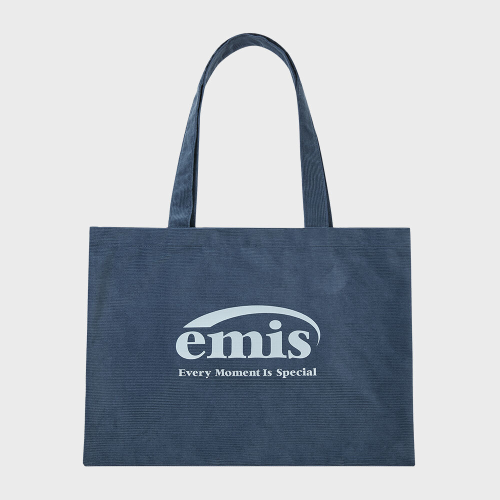 【EMIS】CROPPED LOGO COTTON ECO BAG ★送料・関税込★ CROPPED LOGO COTTON ECO BAG-BLUE - EMIS