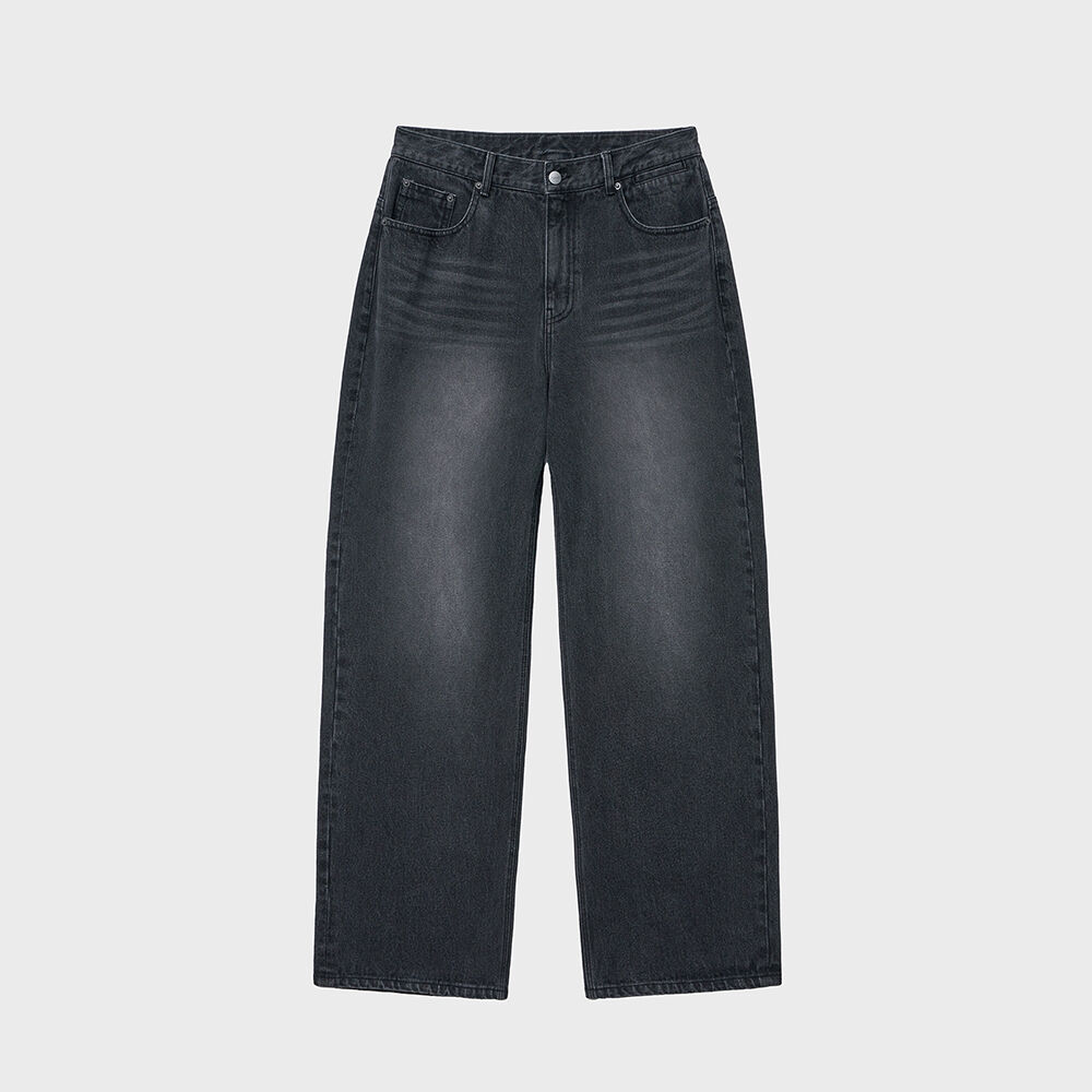 C.B WAVE LINE WASHED ZIPPER JEANS-BLACK - 감도 깊은 취향