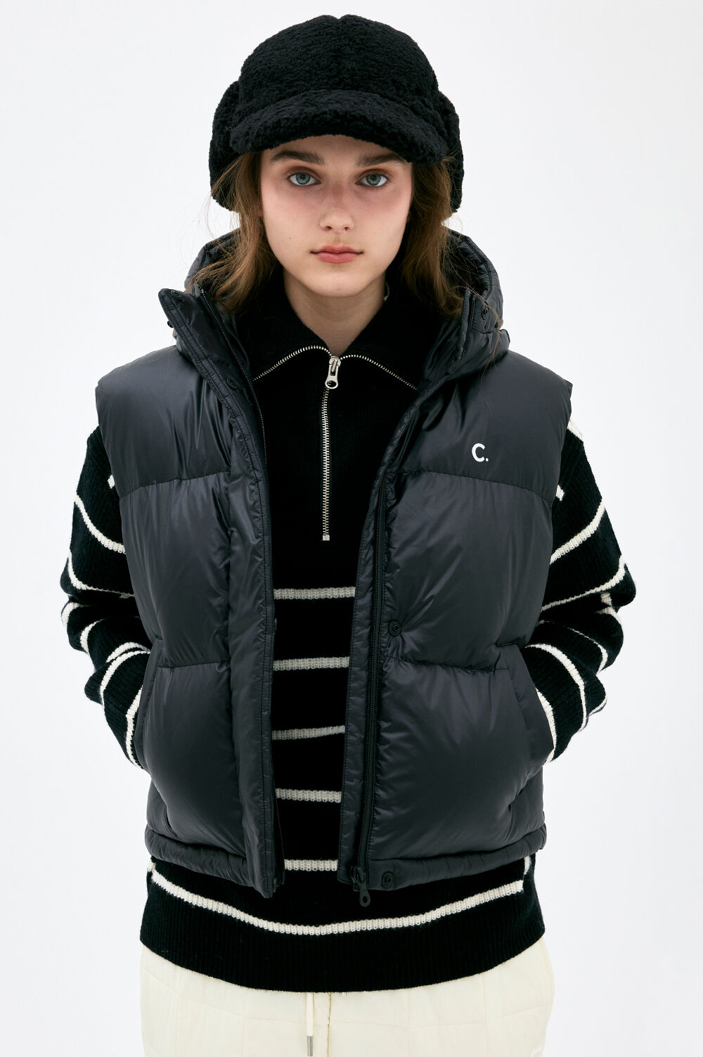 24FW clove] Hood Down Vest (Black) - 감도 깊은 취향 셀렉트샵