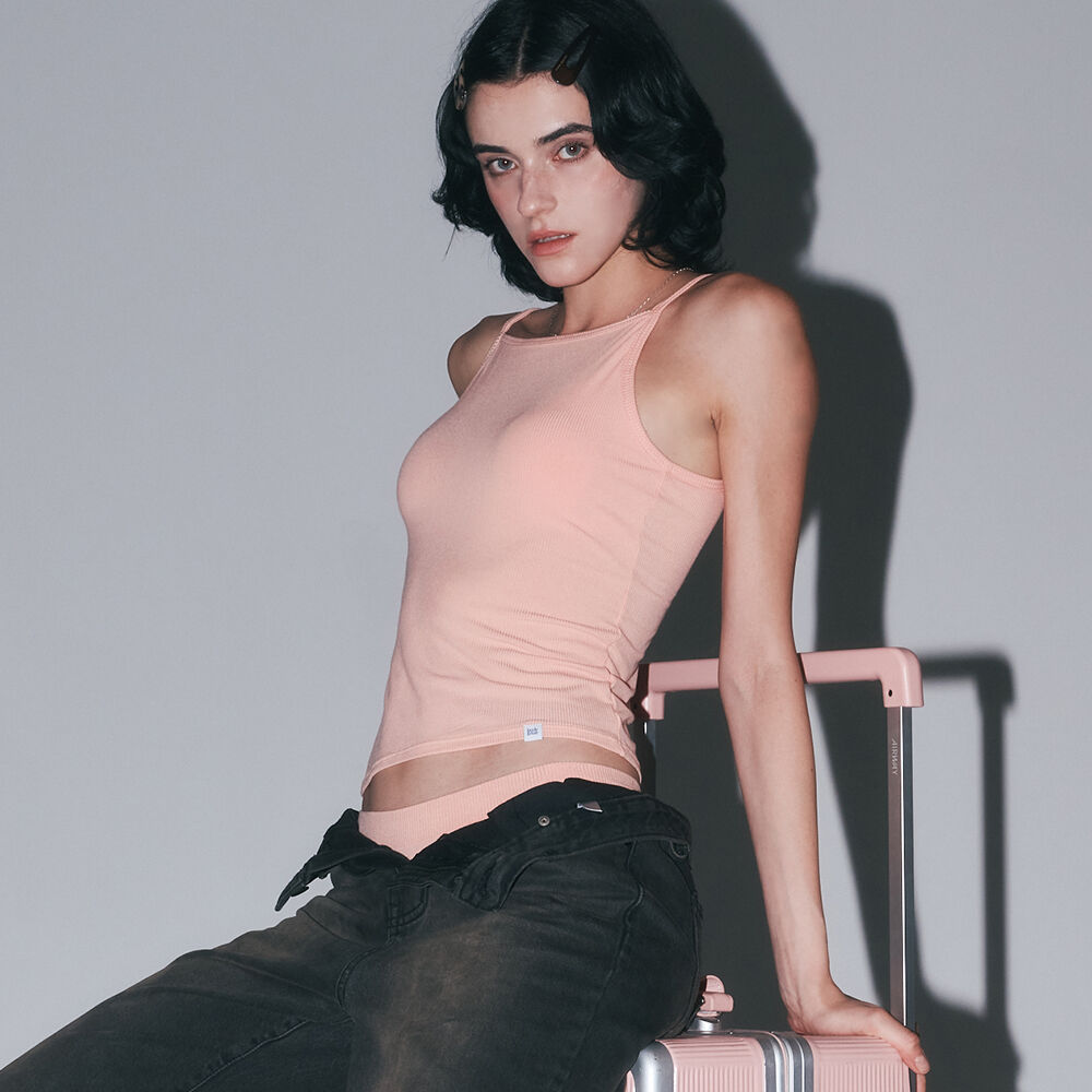 ◆as if calie◆ CALIE HOTFIX HALTERNECK SLEEVELESS PINK CA25 SLEEVELESS - 에즈이프캘리(asifCALIE)
