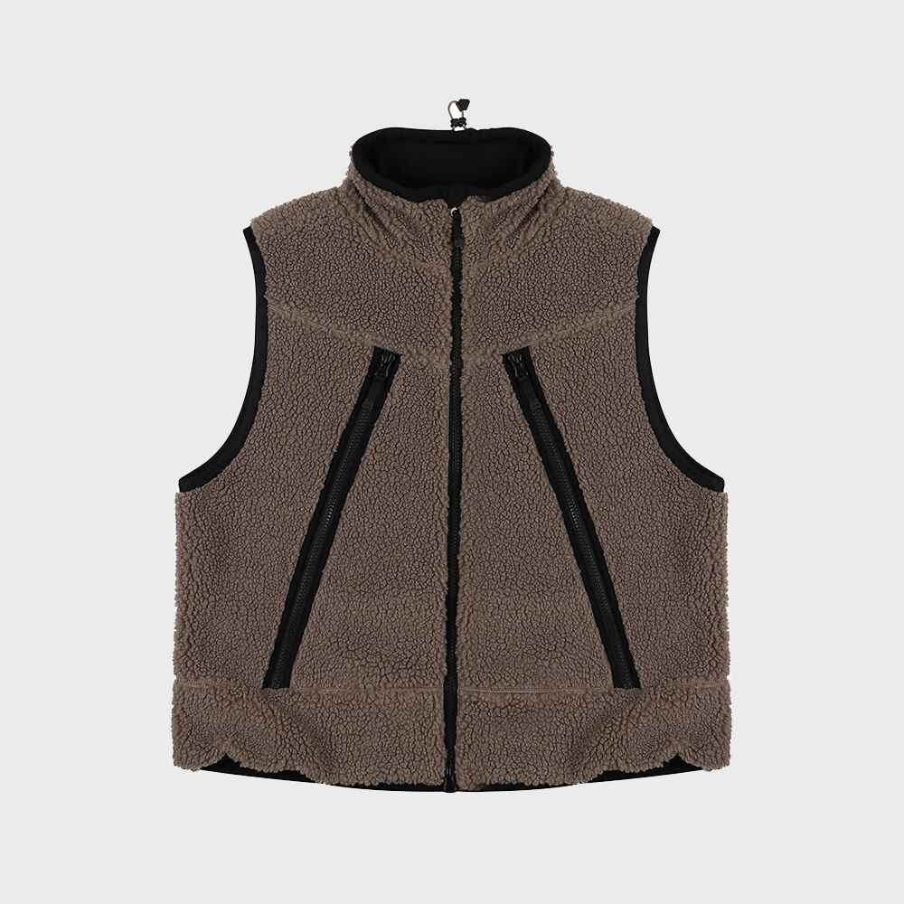 ダウンベスト [NICEGHOSTCLUB]TIE DYE FLEECE REVERSIBLE VEST_BLACK(NG2DFU tie dye fleece reversible vest[charcoal] - niceghostclub