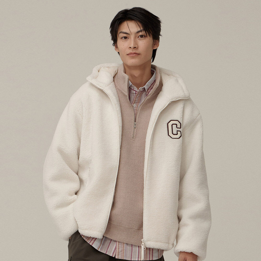 [Clove]★24FW★韓国人気★Logo Fleece Half-zip_Men 24FW clove] Logo Fleece Half-zip_Men (Navy) - 감도 깊은 취향