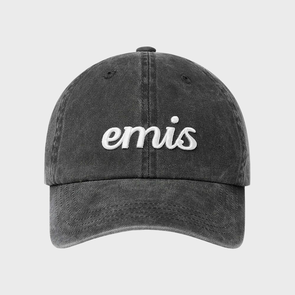 ★EMIS★ EMBOSSING LOGO BALL CAPCHARCOAL m1037_1428592 Emis Embossing Logo Ball Cap – Lumière Studio