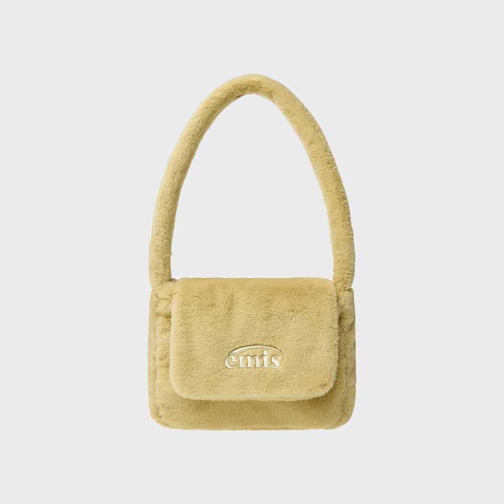 【EMIS】 FUR SQUARE FLAP BAG /追跡付 FUR SQUARE FLAP BAG-BLACK - EMIS