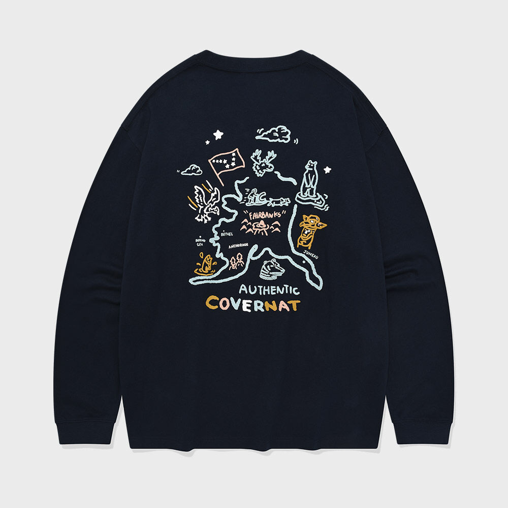[COVERNAT]★24FW★韓国人気★ICELAND LINE GRAPHIC LONG SLEEVE Shop Future Icons 3-Stripes Extra Long Cover-Up Online in