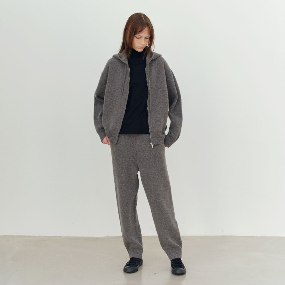 G_HALF SHERPA LEATHER PANTS / CHARCOAL [Restock] - 감도 깊은