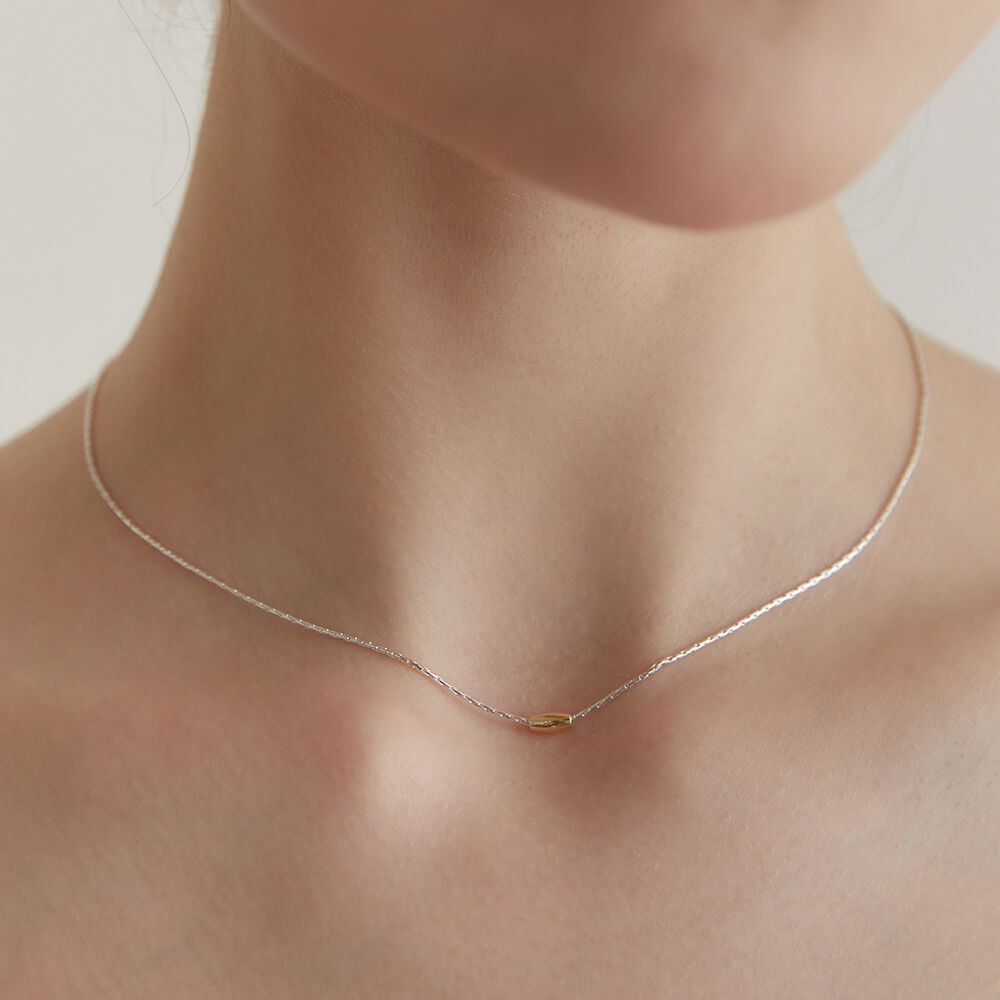 ☆Hei☆ sv925 essential cubic snake chain necklace HE25SPNSW sv925] essential cubic snake chain necklace - 감도 깊은 취향