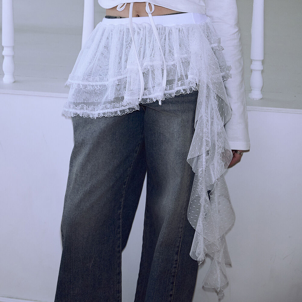 ◎ROSEFRANTZ◎ Lace Layered Mini Skirt White 5009725003 ◎ROSEFRANTZ◎ Lace Layered Mini Skirt White 5009725003