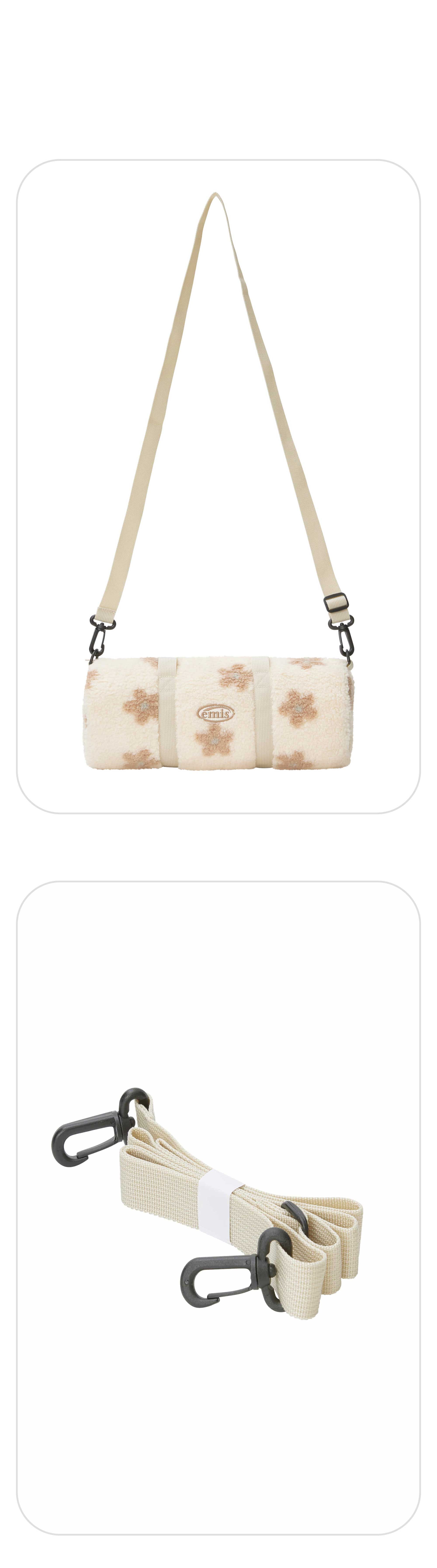 FLOWER BOUCLE CROSSED BODY BAG-CREAM - 감도 깊은 취향 셀렉트