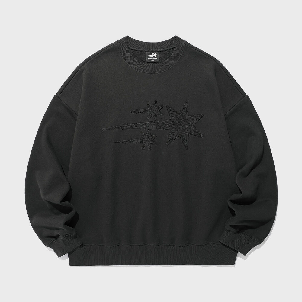 Y.E.S Cracked Flame Logo Sweatshirt Charcoal - 감도 깊은