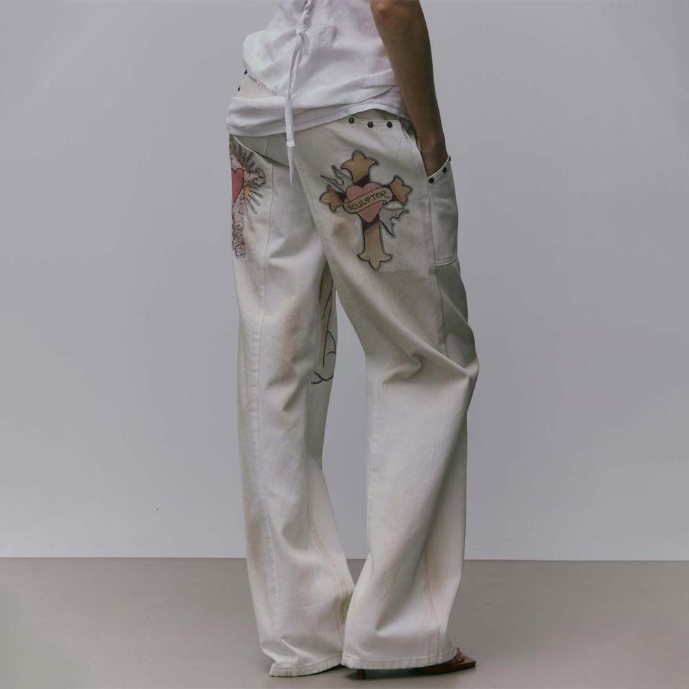 Sculptor X Ed Hardy] Cracked Angel Denim Ivory - 감도 깊은
