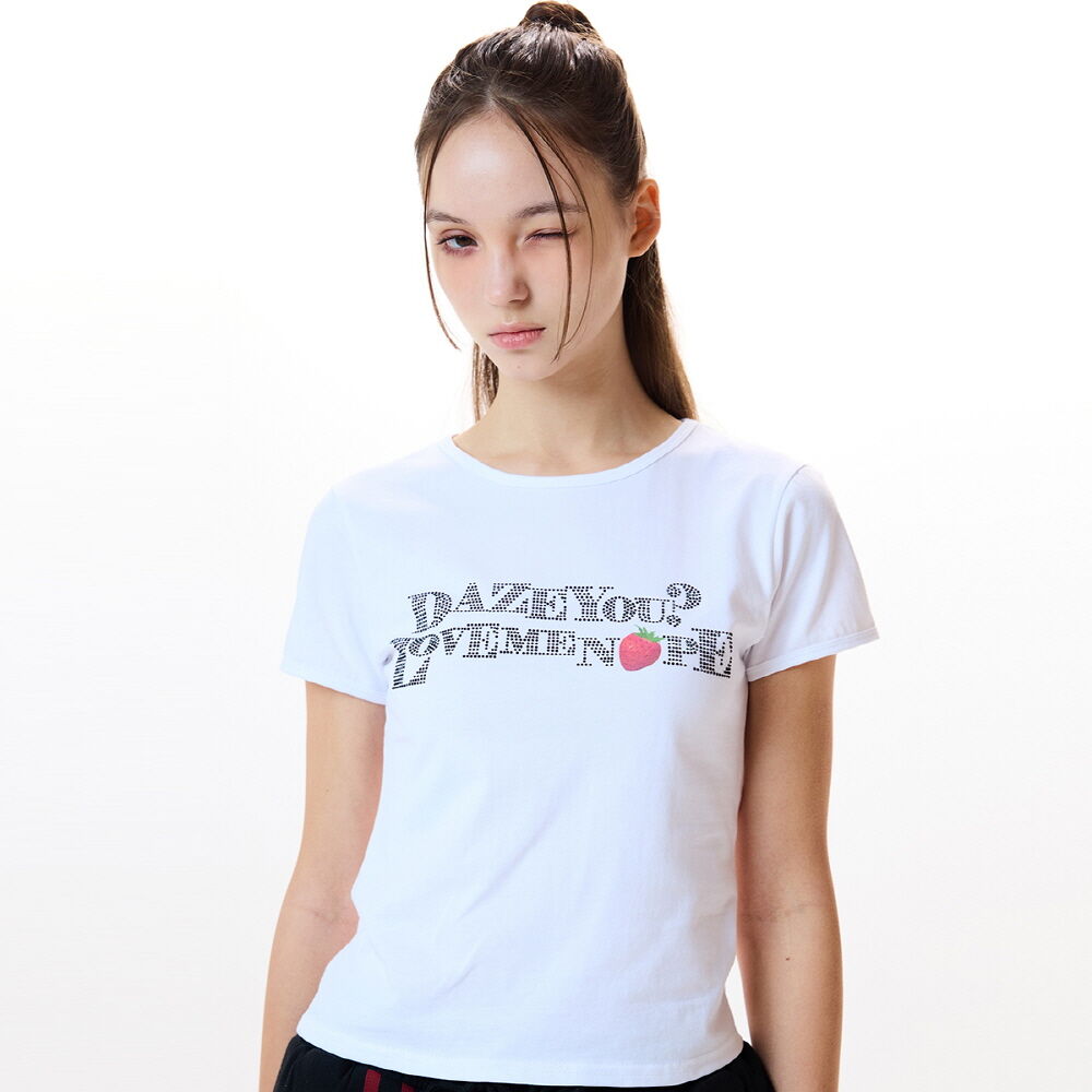 IM STRAWBERRY LETTERING TEE(BLACK) - 감도 깊은 취향 셀렉트샵