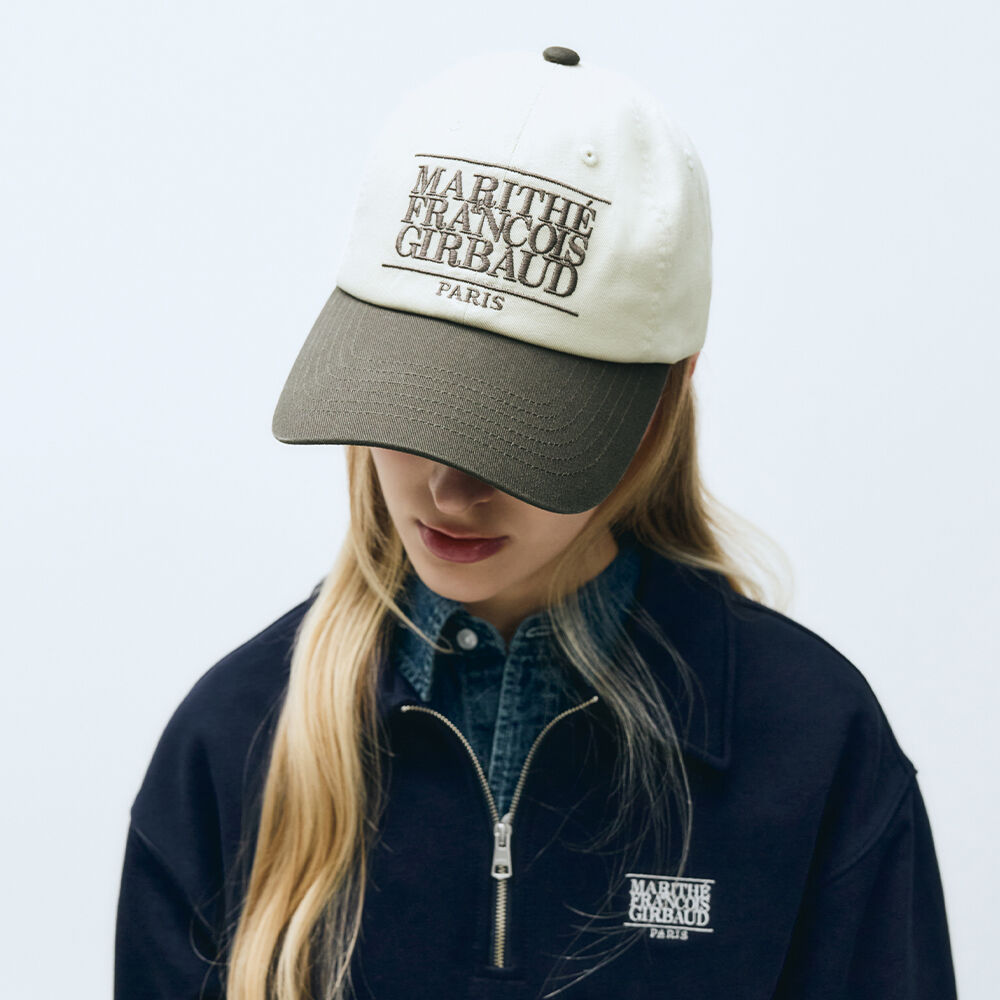 キャップ MARITHE CLASSIC LOGO 6PANEL COLOR BLOCK CAP 5BNY532 Marithe Classic Logo 6Panel Color Block Cap Beige (Preorder
