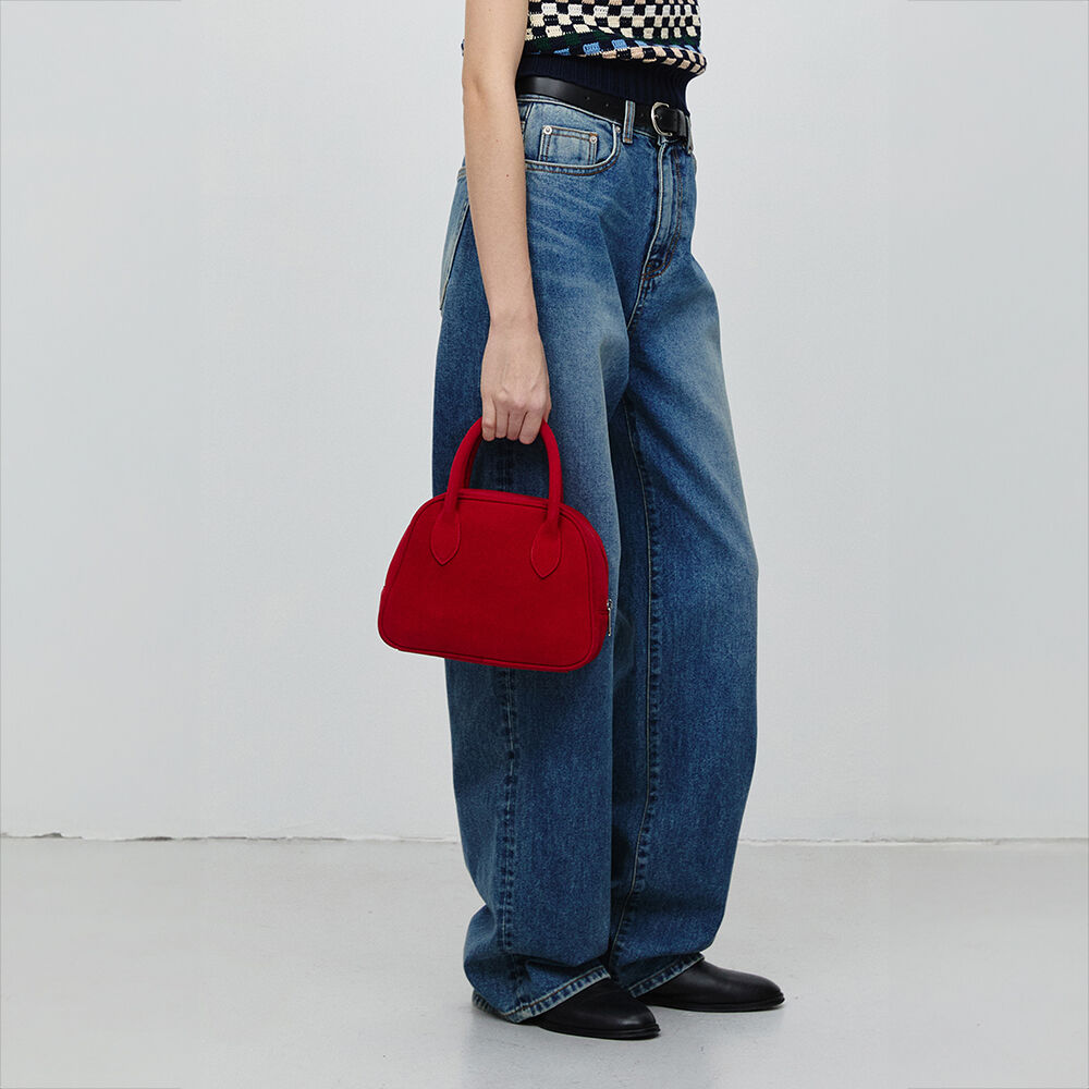【韓国Attends アテンズ】Attends suede top handle bag Attends suede top handle bag (Red) - 감도 깊은 취향 셀렉트샵