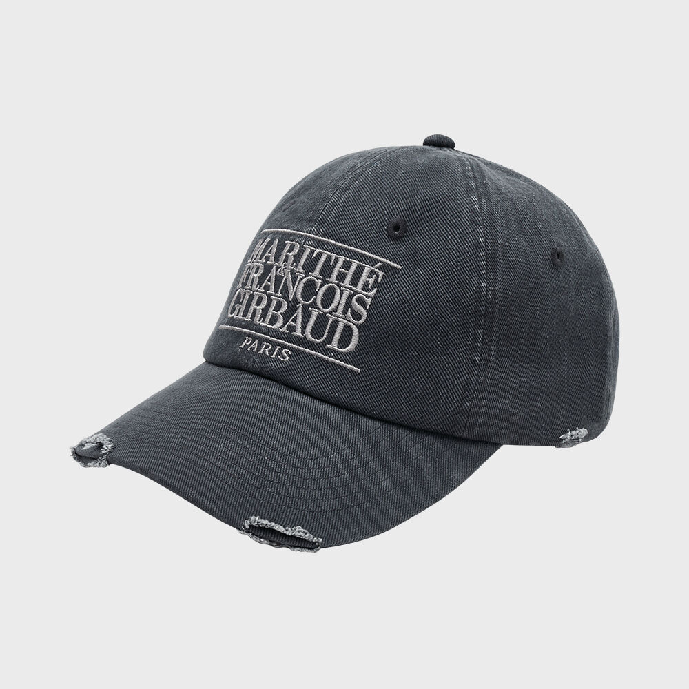 MARITHE ♥ CLASSIC LOGO DAMAGED OVERFIT CAP/追跡付 ○ Marithe ○ CLASSIC LOGO DAMAGED OVERFIT CAP (Marithe +