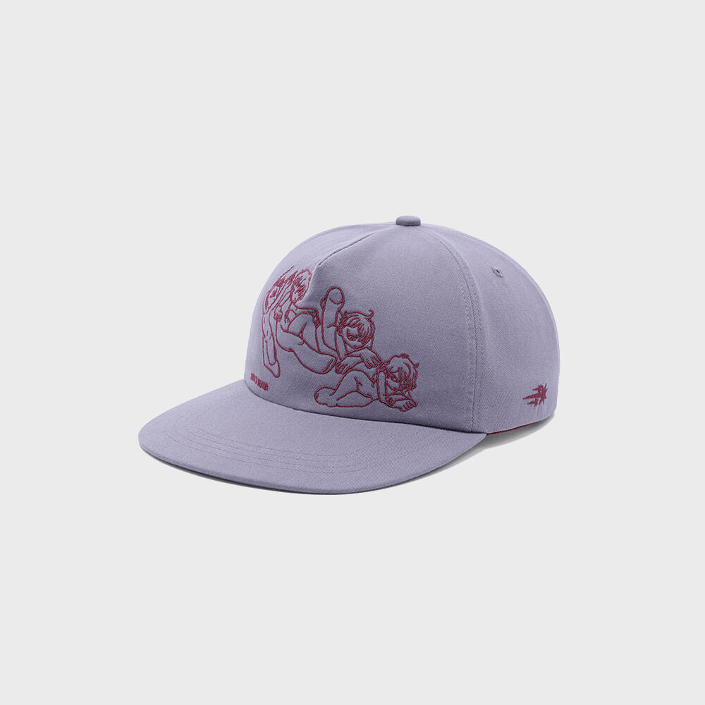 ハンチング・キャスケット [NICEGHOSTCLUB]CHECK SKULL NEWSBOY CAP_BURGUNDY(NG2FSUAB29 check skull newsboy cap[burgundy] - niceghostclub
