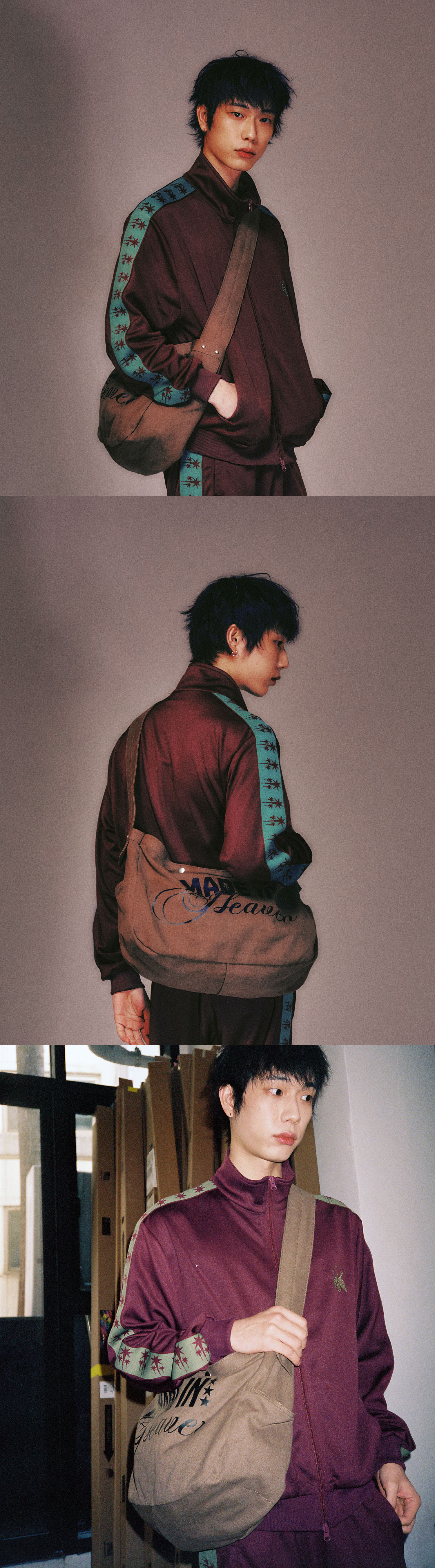 ショルダーバッグ・ポシェット [NICEGHOSTCLUB]GRAPHIC NEWSPAPER BAG_BROWN(NG2FSUAB43A) graphic newspaper bag[brown] - niceghostclub