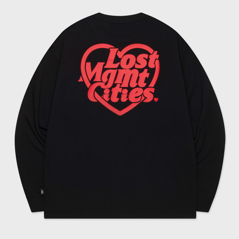 HEART GLOBE LONG SLV TEE black - 감도 깊은 취향 셀렉트샵 29CM