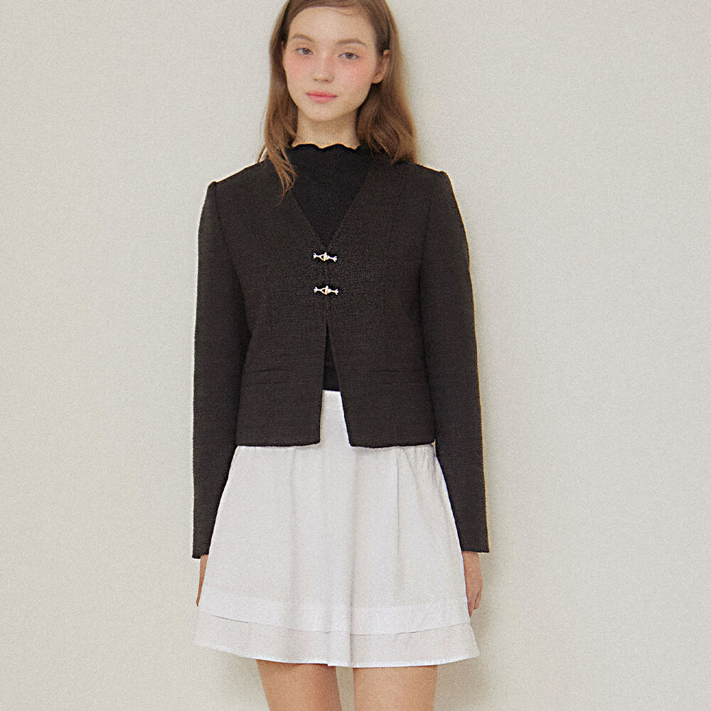 PEARL RIBBON TWEED JACKET BLACK - 감도 깊은 취향 셀렉트샵 29CM