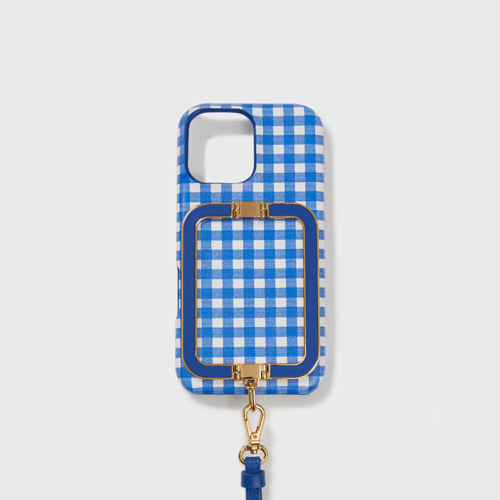 【EENK】Phone Case with Leather Strap Blue Check Phone Case with Leather Strap Blue Check - 감도 깊은 취향