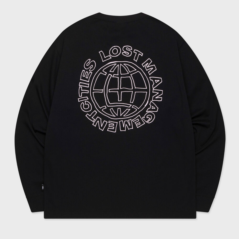 DOODLE GLOBE LONG SLV TEE light heather gray - 감도 깊은