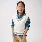 KIDS KNIT VEST ivory