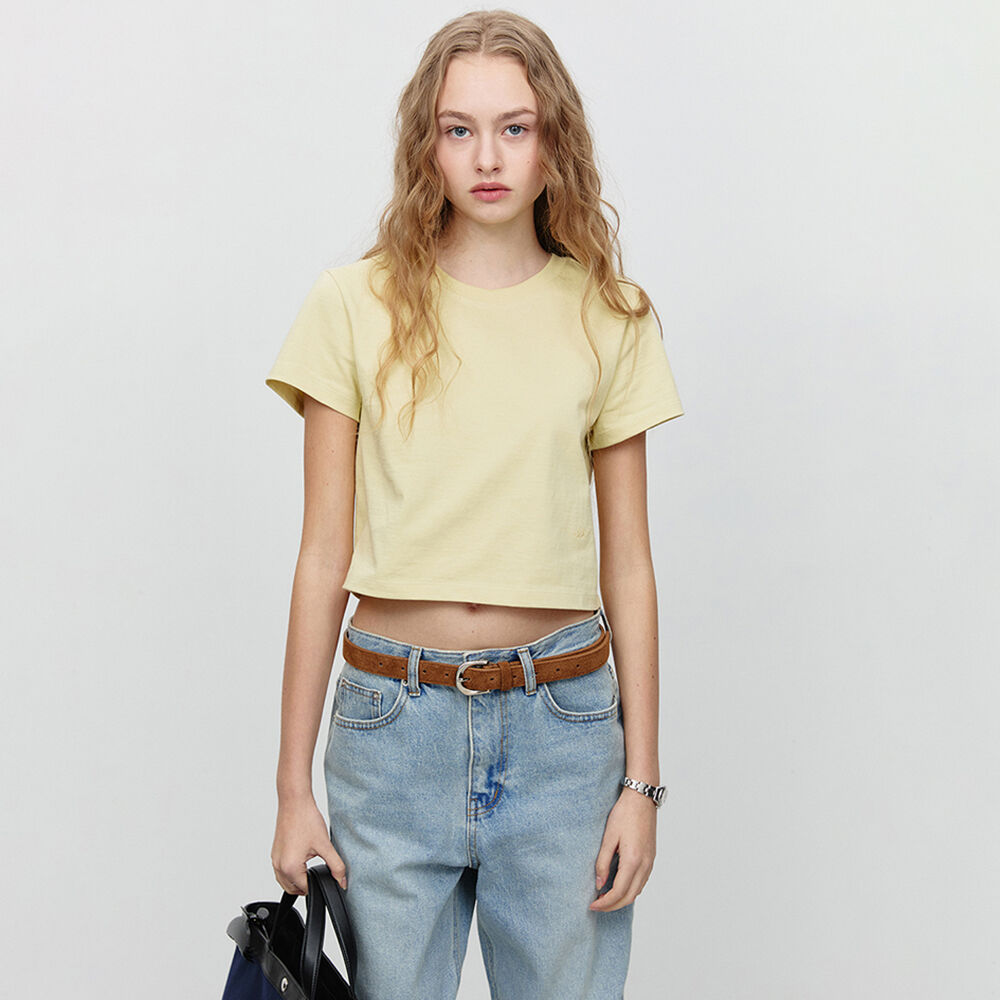★Dunst★ CROPPED TSHIRT BUTTER YELLOW_UDTS5A202Y1 CROPPED T-SHIRT BUTTER YELLOW_UDTS5A202Y1 - 감도 깊은 취향