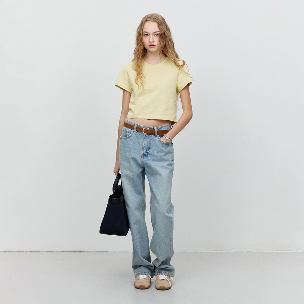 CROPPED T-SHIRT BUTTER YELLOW_UDTS5A202Y1 - 감도 깊은 취향