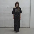 [6th REORDER] ASYMMETRIC PRINTED T-SHIRT (BLACK)