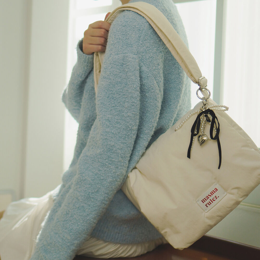 ★LOW CLASSIC★ PADDED MINI TOTE BAG_WHITE_LC242_BA04WH LOW CLASSIC