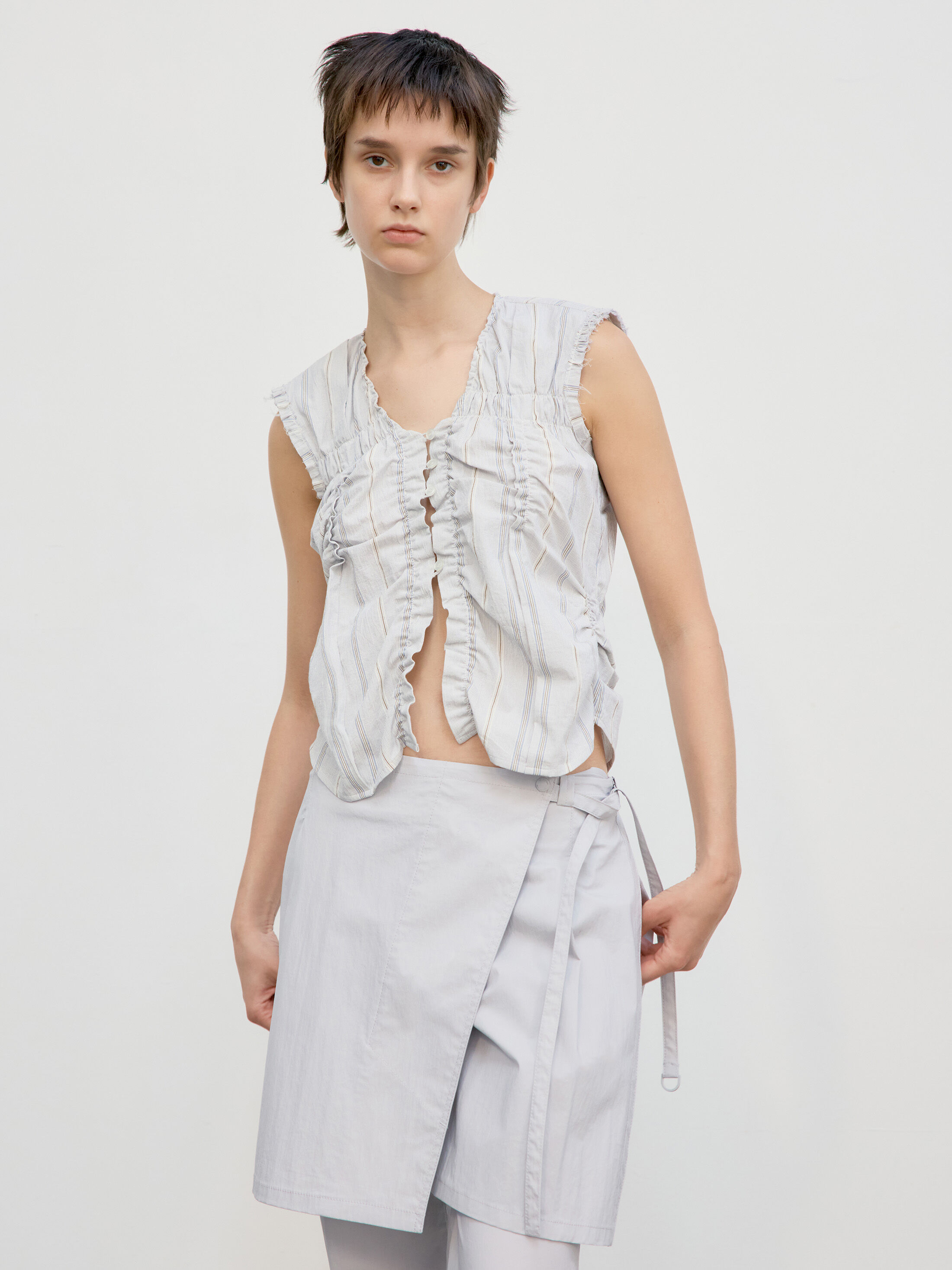 韓国商品/LOWCLASSIC NEW LAYERED WRAP SKIRT PANTS LOW CLASSIC